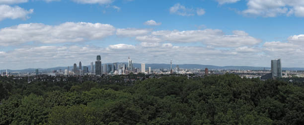 istock Panorama view of Frankfurt downtown from Goethe Tower 858203368