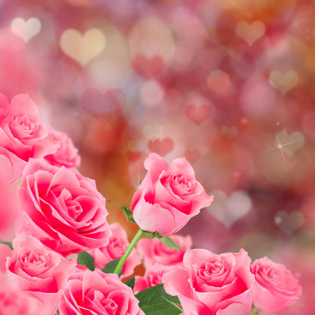 istock Valentine pink rose abstract background 858203638