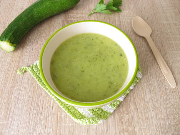 istock Homemade zucchini soup in soup bowl 858205690