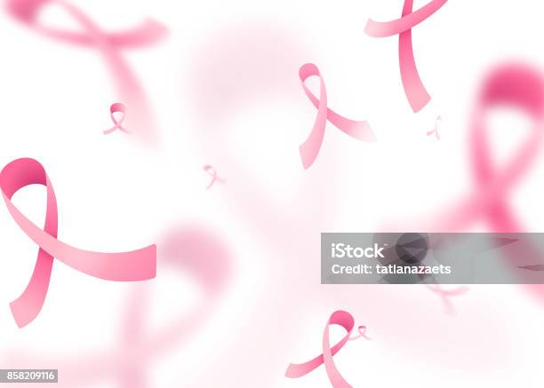Vector Illustration Of Breast Cancer Background Stock Illustration - Download Image Now - Backgrounds, Breast Cancer, Tied Bow