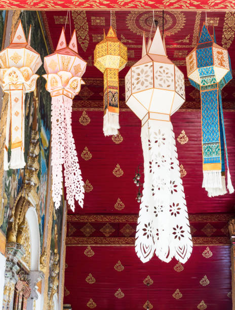 istock Traditional Thai lantern from the bamboo and paper. 858212308