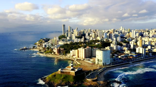 Aerial View of Salvador da Bahia Cityscape, Bahia, Brazil