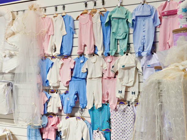 istock Rompers and bodysuits for newborns in store 858223218