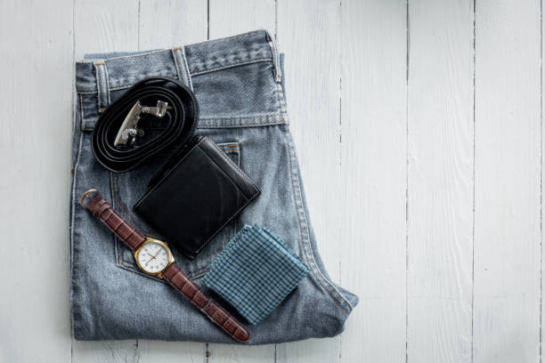 istock man closthes with belt clock and wallet 858232888