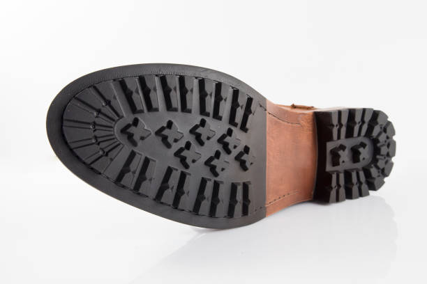 istock Male Brown Leather Boot on White Background 858240068