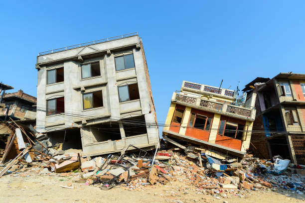 aardbeving nepal 2015 - earthquake stockfoto's en -beelden