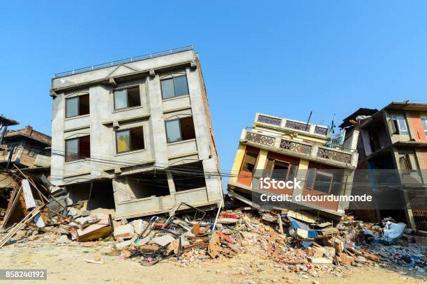 Nepal Earthquake 2015 Stock Photo - Download Image Now - Earthquake, Nepal, House