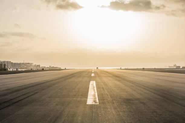 istock Gibraltar airport at sunset 858240258