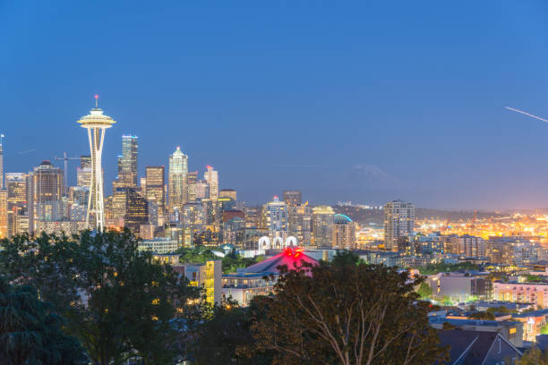 istock Seattle Downtown Cityscape with Mt. Rainnier from Kerry Park 858240850