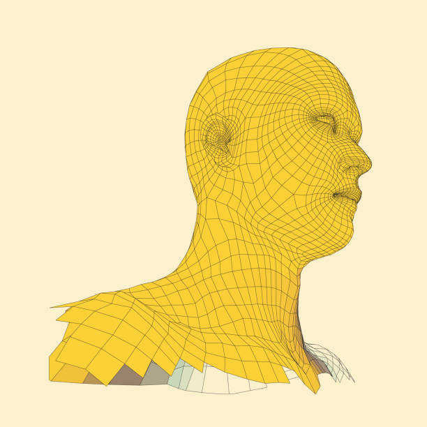 istock Head of the Person from a 3d Grid. Human Head Wire Model. Human Polygon Head. Face Scanning. View of Human Head. 3D Geometric Face Design. 3d Polygonal Covering Skin. Geometry Polygon Man Portrait. 858253592