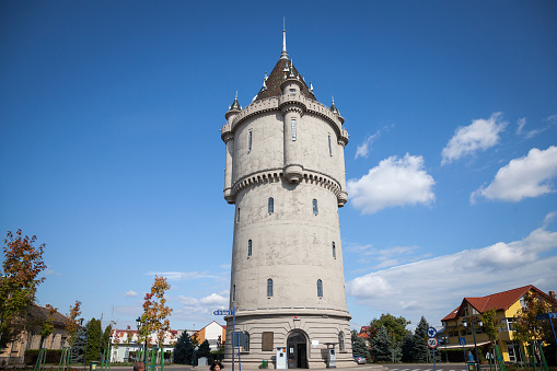 Picture of the most iconic monument of Drobeta Turnu Severin, the water tower. Drobeta-Turn Severin is a city in Mehedini County, Oltenia, Romania, on the left bank of the Danube, below the Iron Gates.\