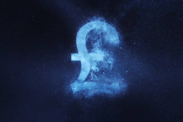 istock Pound sterling sign, Pound sterling Symbol. Abstract night sky background 858257238