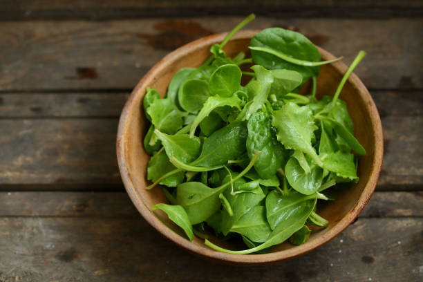 istock Green salad leaves, food local 858267656
