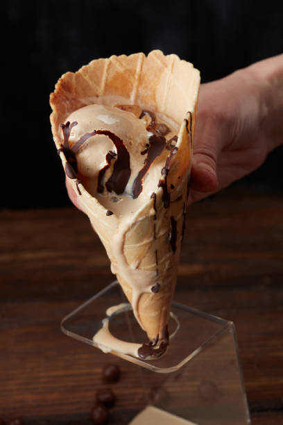 istock Melting ice cream in a waffle cone 858268888