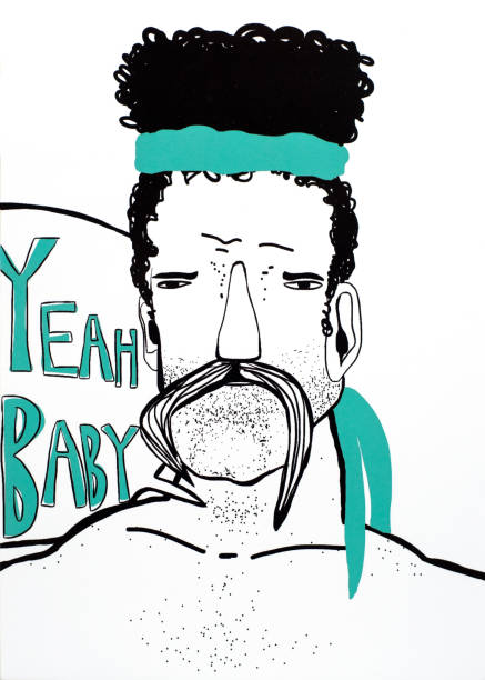 ilustrações, clipart, desenhos animados e ícones de yeah bebê - biker macho men rough