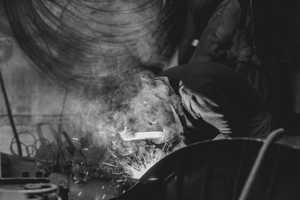 istock Metal Welding with sparks and smoke 858275988