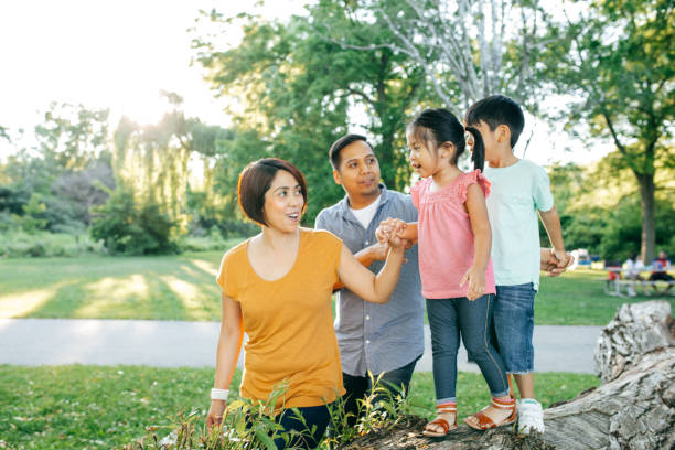 istock Happy family with two kids 858276184