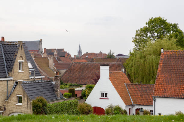istock Traditional medieval red roofs architecture 858282556