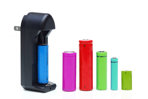 istock Battery charger with rechargeable batteries 858285474
