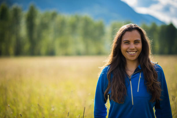 Portrait of a First Nations Canadian Woman Portrait of a First Nations Canadian Woman canadian culture photos stock pictures, royalty-free photos & images