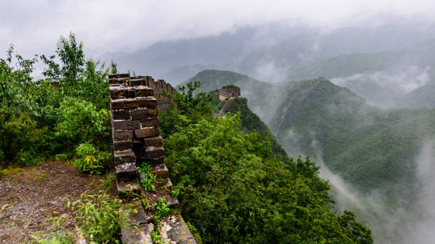 istock Wild Great Wall in Rain in Beijing, China 858288938