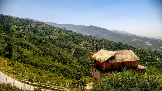 living in the mountains stock photo