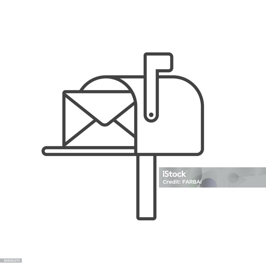 Mailbox line icon vector Vector element Mailbox stock vector