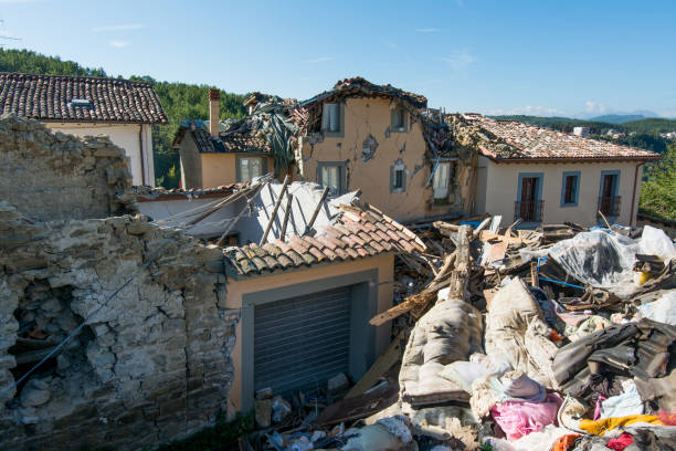 City destroyed by an earthquake