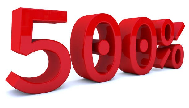 istock 3d rendering percentage number in red color 858315930