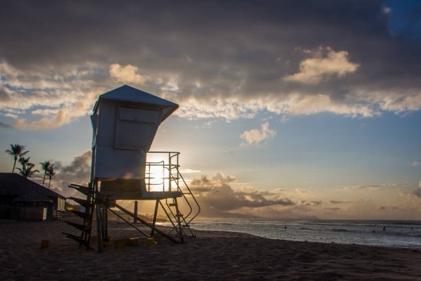 istock Beach Lifeguard Station at Sunrise 858322480