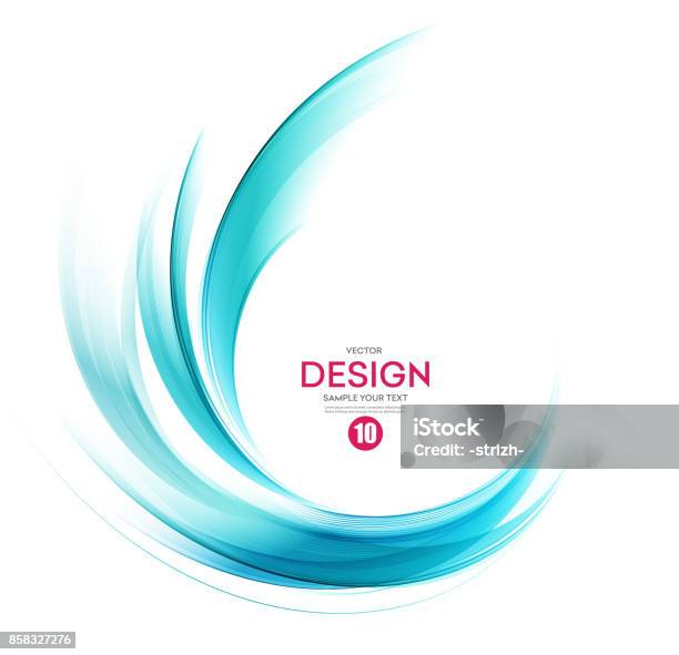 Abstract Vector Background Blue Wavy Stock Illustration - Download Image Now - Circle, Swirl Pattern, Abstract