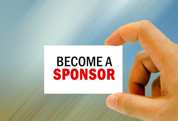 istock become a sponsor written on business card 858334624