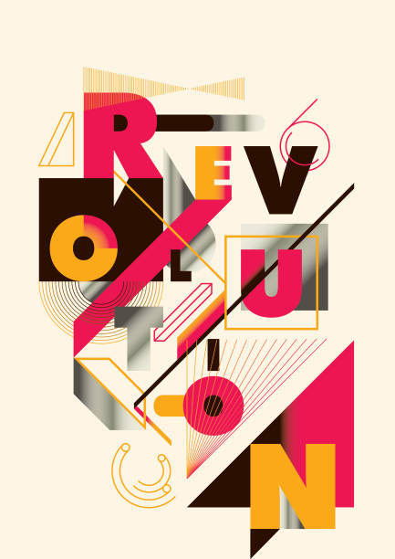 projekt plakatu z typografią. - revolutionaries stock illustrations