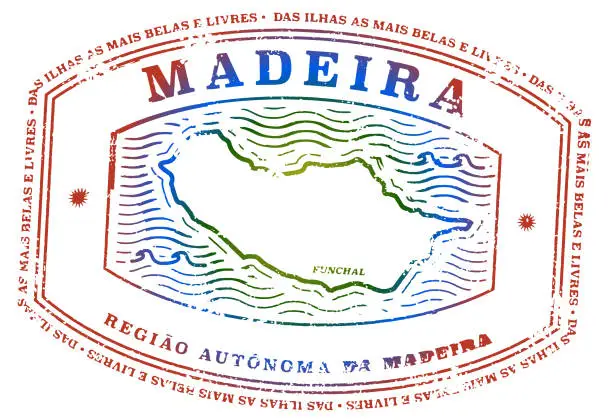 Vector illustration of Madeira Travel Stamp