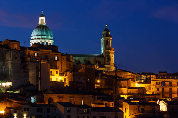 istock Night Ragusa town view, Sicily, Italy 858340854