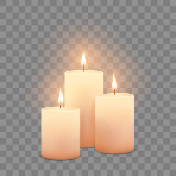 Big candles Big candles in vector candlelight stock illustrations