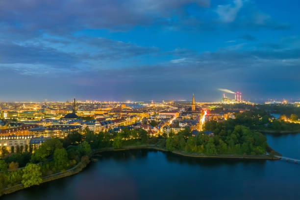 istock Beautiful cityscape and cloudscape in Copenhagen at night 858345172