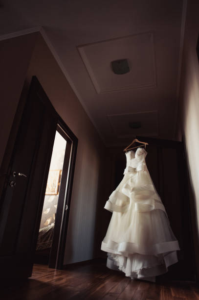 istock Beautiful bride wedding dresses separately 858348678