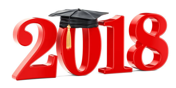 istock Graduate 2018, red inscription. 3D rendering 858352626