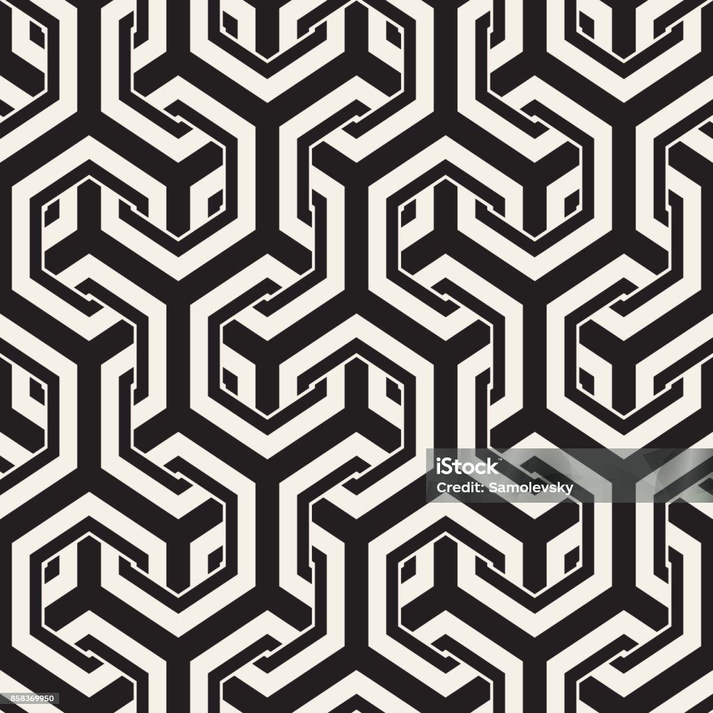 Vector Seamless Interlacing Lines Pattern Repeating Geometric ...