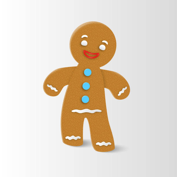 illustrazioni stock, clip art, cartoni animati e icone di tendenza di gingerbread uomo natale - omino di pan di zenzero