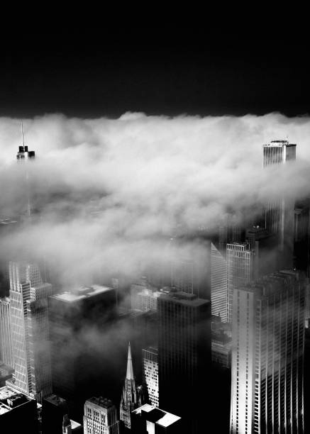 istock Foggy city - downtown Chicago 858387954