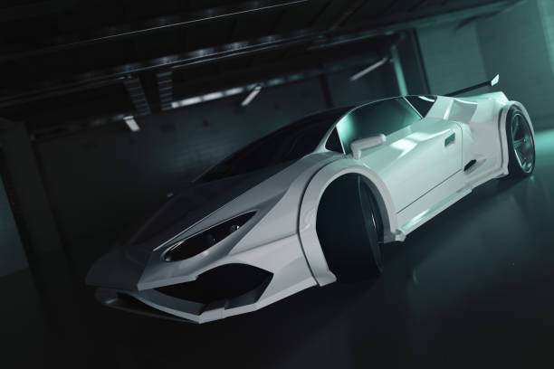 istock Contemporary white sportscar side 858391028