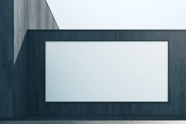 istock Wooden exterior with white banner front 858391124