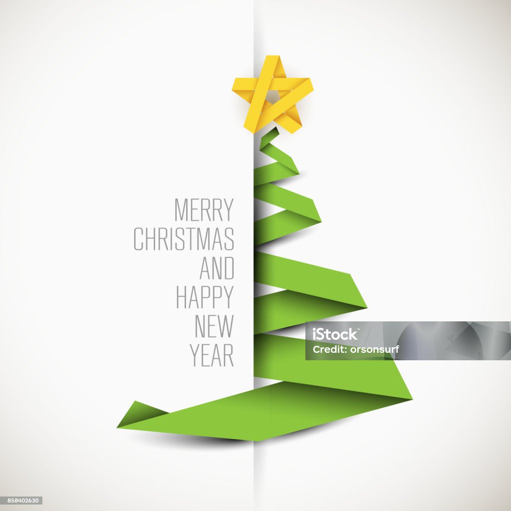 Carte vectorielle simple avec arbre de Noël - clipart vectoriel de Noël libre de droits