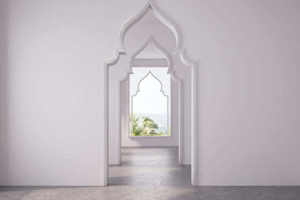 istock Empty room, Arabic style doors 858402778