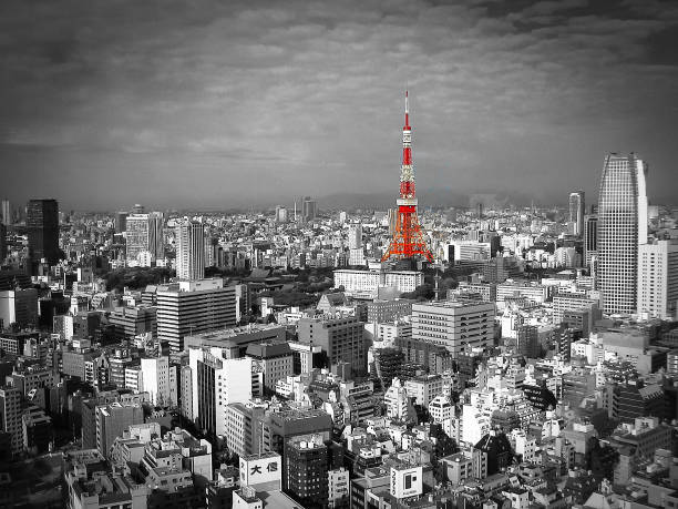 torre di tokyo - steiner foto e immagini stock