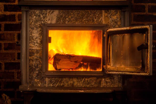 istock Wooden Logs Burning in Stove 858423778
