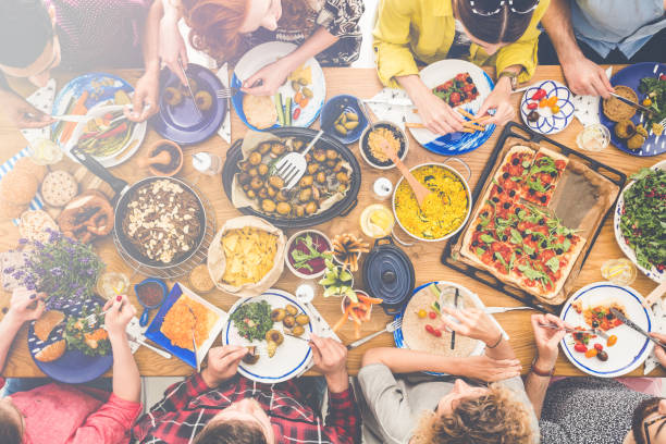 istock Vegan house party, high angle 858426832