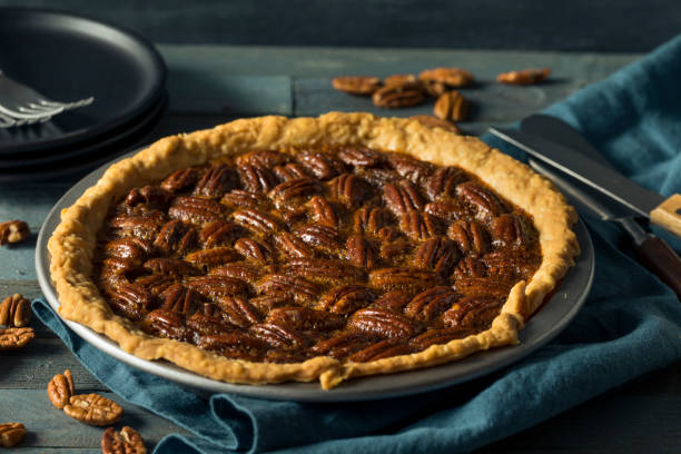 istock Sweet Homemade Crunchy Pecan Pie 858445562